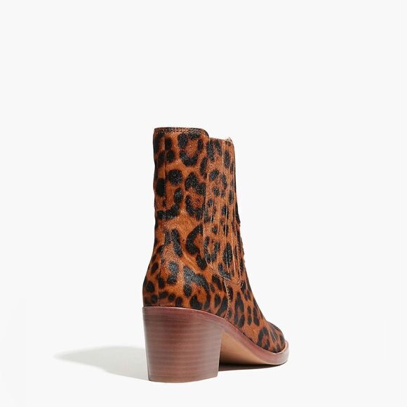 NEW Madewell Real Fur -The Autumn High Chelsea Boot in Leopard Calf Hair Size 9 - Picture 2 of 10